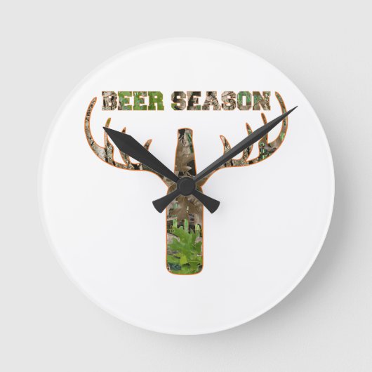 Jäger in der Biersaison - Geschenk für Jäger Runde Wanduhr (Vorderseite)