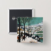 Jäger in der Schneelandschaft Pieter Bruegel Button (Vorne & Hinten)