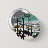 Jäger in der Schneelandschaft Pieter Bruegel Button (Vorne & Hinten)