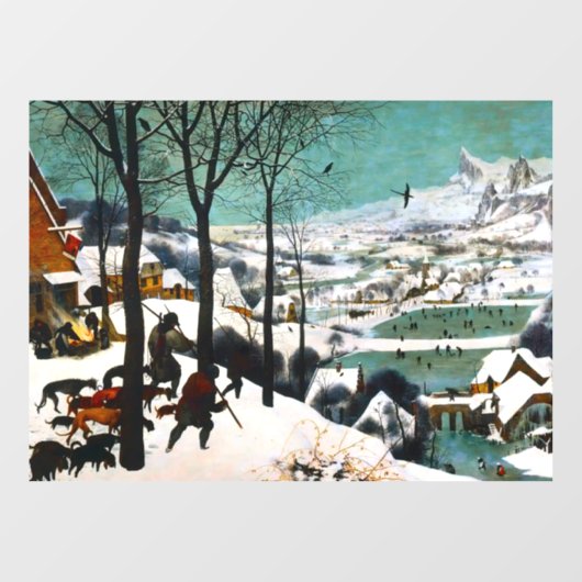 Jäger in der Schneelandschaft Pieter Bruegel Fensteraufkleber (Blatt)