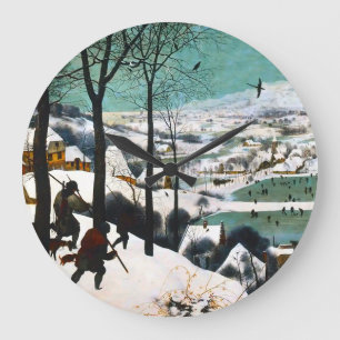 Jäger in der Schneelandschaft Pieter Bruegel Große Wanduhr