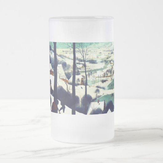 Jäger in der Schneelandschaft Pieter Bruegel Mattglas Bierglas (Mittel)