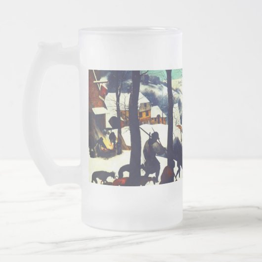 Jäger in der Schneelandschaft Pieter Bruegel Mattglas Bierglas (Links)