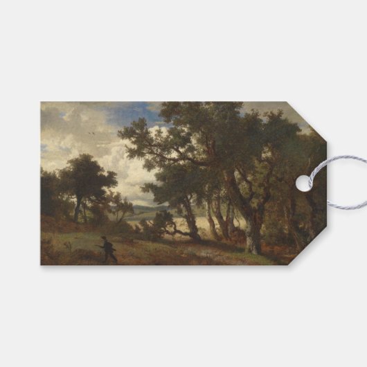 Jäger in einer ländlichen Landschaft Geschenkanhänger (Vorderseite (Horizontal))