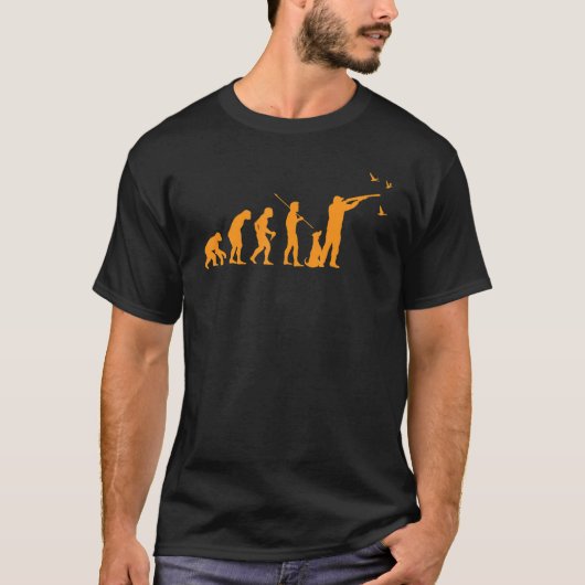 Jäger Jagd Evolution Ente Jagd Hund Jäger T-Shirt (Vorderseite)