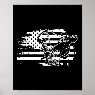 Jäger-Jagdgewächse-Retro-amerikanische Flaggenmänn Poster