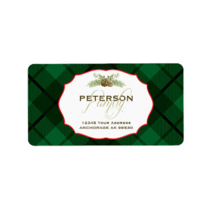 Jäger kariert, Feiertag Adressaufkleber