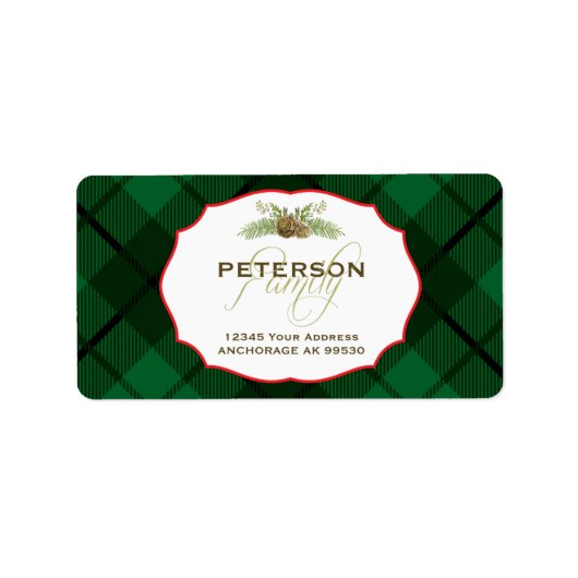 Jäger Kariert, Urlaub Adressaufkleber (Vorne)