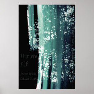 Jäger-Kneipe - altes Holz. Betrunkene Hexen. 24 x Poster