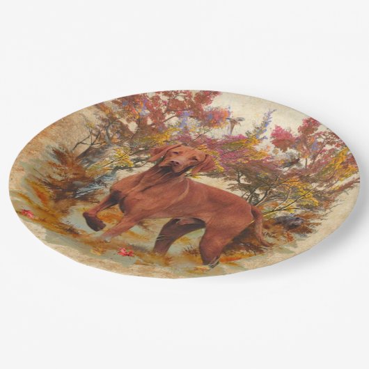 Jäger , Lebenspartner Vizsla-Papier-Teller Pappteller (Schrägansicht)