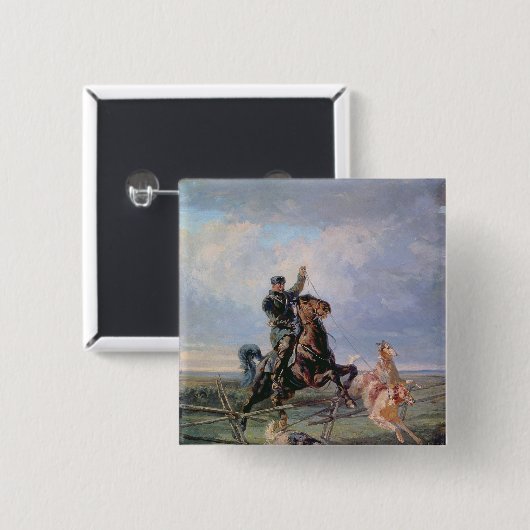 Jäger mit den Borzois, 1872 Button (Vorne & Hinten)