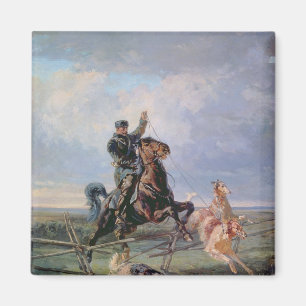 Jäger mit den Borzois, 1872 Magnet