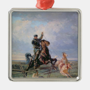 Jäger mit den Borzois, 1872 Ornament Aus Metall