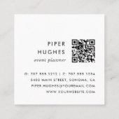 Jäger | Moderner Minimalistischer QR-Code Quadratische Visitenkarte (Rückseite)