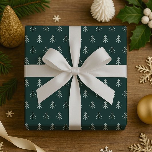 Jäger | Modernes Baummuster Geschenkpapier