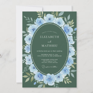 Jäger Periwinkle Bloom Hochzeit Einladung