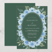 Jäger Periwinkle Bloom Hochzeit Einladung (Vorne/Hinten)