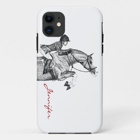 Jäger Pony Pointillis Case-Mate iPhone Hülle (Rückseite)