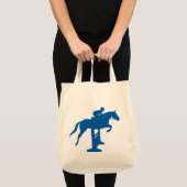Jäger-Pullover-Pferd u. Reiter (blau) Tragetasche (Vorderseite (Produkt))