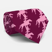 Jäger-Pullover-Pferd u. Reiter (Rosa) Krawatte (Gerollt)