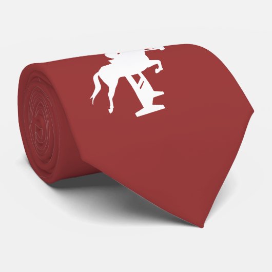 Jäger-Pullover-Pferd u. Reiter (weiß) Krawatte (Gerollt)