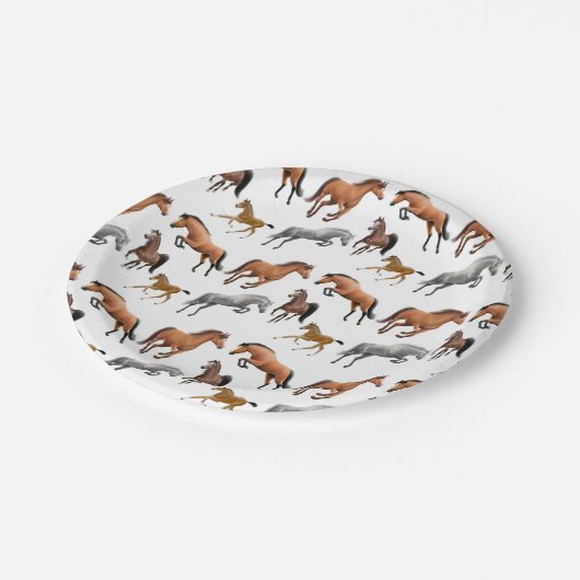 Jäger-Pullover-Pferde, die Spaß-PapierTeller haben Pappteller (Schrägansicht)