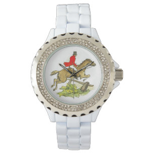 Jäger-Pullover-Pferdefox-Jagd-Hinterreitfrau Armbanduhr