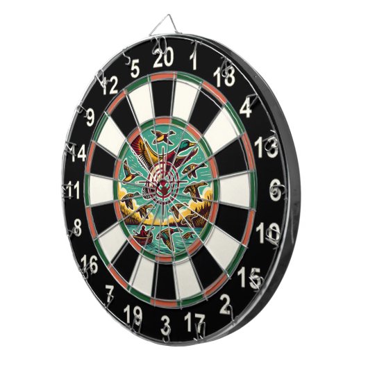 Jäger Rustikale Mauer Kunst Dartscheibe (Vorderseite rechts)