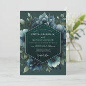Jäger-Schiefer-Anemonen-Hochzeit Einladung (Stehend Vorderseite)