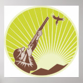 Jäger schießen ein Gänseposter Poster (Vorne)