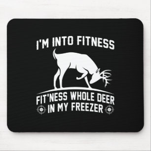 Jäger-Shirt Ich bin in Fitness Deer Freezer Funny Mousepad