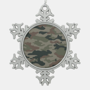 Jäger-Tarnungs-Weihnachtsschneeflocke-Dekor Schneeflocken Zinn-Ornament