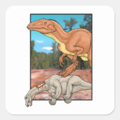 Jäger und Beute Quadratischer Aufkleber (Vorderseite)