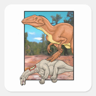 Jäger und Beute Quadratischer Aufkleber