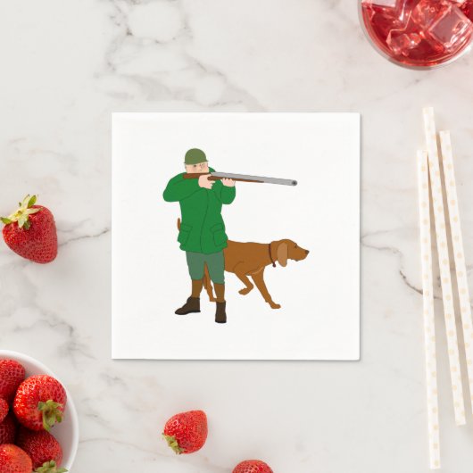 Jäger und ein Hundepapier Napkins Serviette (Beispiel)
