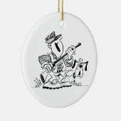 Jäger-und Gewehr-HundeCartoon Keramik Ornament (Rechts)