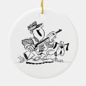 Jäger-und Gewehr-HundeCartoon Keramik Ornament (Hinten)