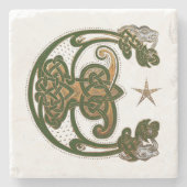 Jäger und Gold Celtic Steinuntersetzer (Vorderseite)