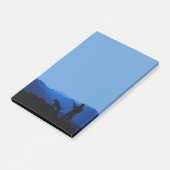 Jäger-und HundeSilhouette mit Bergen Post-it Klebezettel (angewinkelt)