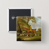 Jäger und Jagdhunde, 1809 (Öl auf Leinwand) Button (Vorne & Hinten)