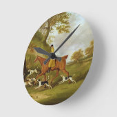 Jäger und Jagdhunde, 1809 (Öl auf Leinwand) Runde Wanduhr (Winkel)