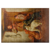 Jäger und Junge von Arthur Tait 1876 Rustikal Schneidebrett (Vorderseite)