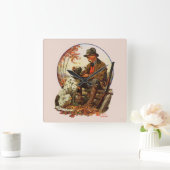 Jäger und Spaniel Quadratische Wanduhr (Zuhause)