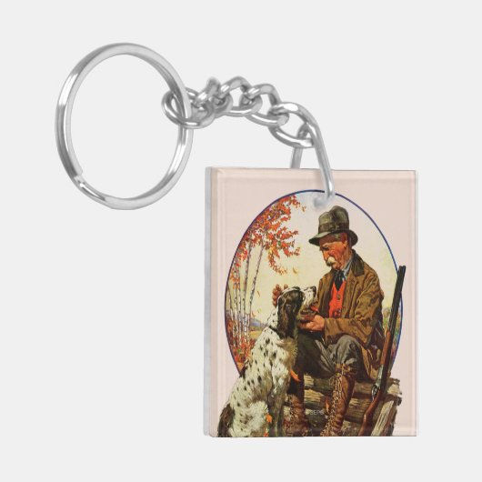Jäger und Spaniel Schlüsselanhänger (Vorderseite links)