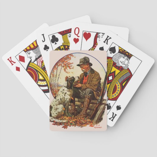 Jäger und Spaniel Spielkarten (Rückseite)