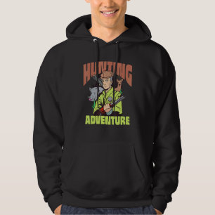 Jäger und Tierarten und Gewehre, die von Hirschen  Hoodie