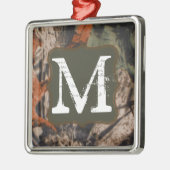 Jäger von Camouflagen Cam Monogram, Initial Orname Silbernes Ornament (Links)