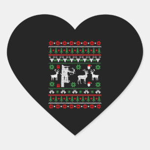 Jäger Weihnachtsgeschenke Bow Jagd Ugge Weihnachte Herz-Aufkleber