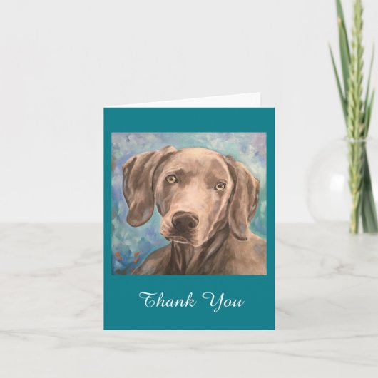 "Jäger" - Weimaraner Notecard Dankeskarte (Vorderseite)