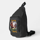 Jäger wird humorvoll gejagter Bär Crossbody Bag (Rechte Ecke)